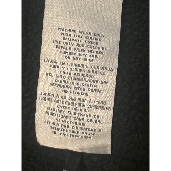 EUC Levi's Black Polyurethane Jacket Leather Look Pockets Sherpa Lining SIze XL - Picture 8 of 9